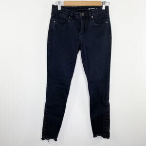 BlankNYC Intro Black Denim Lace-Up Stretch Skinny Jeans Women's Size 27